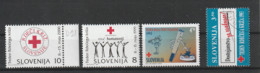 Lot 4 Timbres SLOVENIE Croix Rouge Red Cross  Neufs - Rode Kruis