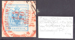 AUSTRIA 1854 - ANK 5 Mp IIIb, Breitr., Rotst. "Recommandirt K.K. Brieffil.Amt Wien" - Att. Ferchenbauer - Used Stamps