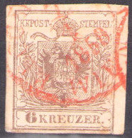 AUSTRIA 1859 - ANK 4 Mp III, Voll- Bis Breitrandig, Rotstempel - Usados