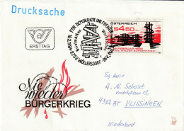 Oostenrijk 1984, FDC Sent To Netherland, Never Again Civil War - FDC