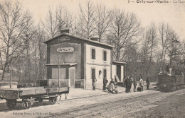 77 ORLY-SUR-MORIN. Train Avec Locomotive Entrant En Gare 1917 - Other & Unclassified