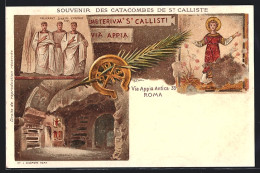 Lithographie Roma, Catacombes De St. Calliste, Via Appia Antica 33  - Autres & Non Classés