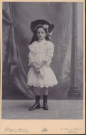 PHOTO CARTONE 16 X 10 CM.  BELLE FILLE. - PHOTO  P.MORREN MALINES      2 SCANS - Anonymous Persons