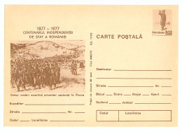 IP 77 A - 45a Centenary Independence Of Romania - Stationery - Unused - 1977 - Entiers Postaux