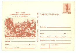 IP 77 A - 40b Centenary Independence Of Romania - Stationery - Unused - 1977 - Interi Postali