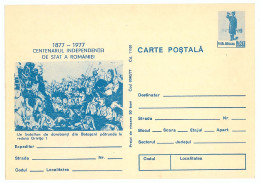 IP 77 A - 40 Centenary Independence Of Romania - Stationery - Unused - 1977 - Entiers Postaux