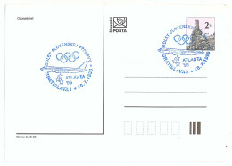 COV 36 - 74 AIRPLANE, Flight Slovensko To Olimpic Games Atlanta - Cover Stationery - Used - 1996 - Flugzeuge