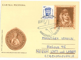 COV 36 - 76 AIRPLANE, Flight Poland - Cover Stationery - Used - 1989 - Airplanes