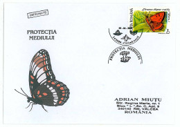 COV 36 - 5 BUTTERFLY, Environmental Protection, Romania - Cover - Used - 2003 - Covers & Documents