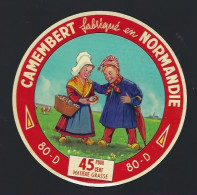 Etiquette Fromage Camembert  Normandie 45%mg Fabriqué Dans La Somme 80D Les Fermiers Réunis à Monchelet - Fromage