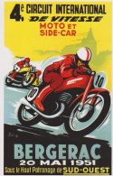 COURSE MOTO - BERGERAC CIRCUIT INTERNATIONAL MOTO - CARTE POSTALE 10X15 CM - Voitures De Tourisme