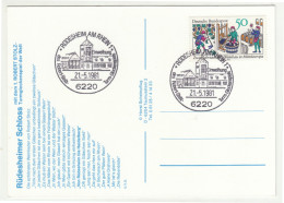 Rüdesheim Am Rhein Special Postmark On Rüdesheimer Schloss Illustrated Postcard Not Posted B240503 - Lettres & Documents