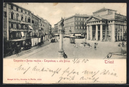 Cartolina Triest, Tergesteum Und Alte Börse  - Trieste