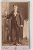 PHOTO ANCIENNE CDV - 37 - TOURS - COMPAGNON Du DEVOIR Et Du TOUR De FRANCE - Canne - Rubans De Soie - Photo ABEL - Old (before 1900)