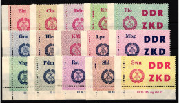 DDR Dienst C 1-15 DV Postfrisch Komplett Satz Mit Druckvermerk #HJ404 - Altri & Non Classificati