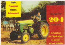 AGRICOLE TRACTEUR VIERZON SUPER 204 - CARTE POSTALE 10X15 CM - Tractores