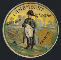 Ancienne Etiquette Fromage Camembert Qualité Extra Le Napoléon Imp Grange & Guy Paris La Chapelle Aux Pots Oise - Formaggio