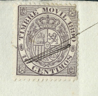 ESPAÑA 1890 — TIMBRE MOVIL 10 Cts. — Sello Fiscal En Factura Notarial - Fiscali