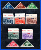 1939 - Ecuador - Colón Unissued Set Completo 10 Valores Estampillada Sin Montar O Nunca Montada SELLOS Triangular - Equateur