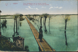 YSER  PONT STRATEGIQUE SUR LE TERRAIN INONDE            2 SCANS - War 1914-18