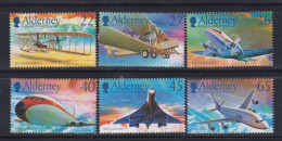 Año 2003 Yvert Nº 207/212 Historia De La Aviacion - Alderney