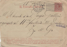 1533- REGNO - R.ESERCITO ITALIANO - Busta Postale Da Cent 10 Carminio Del 1916 Da Venezia A Zona Di Guerra (Z.di G.) - Stamped Stationery