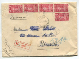 Congo Boma Oblit. Keach 7A1-Dmyt Sur C.O.B. 141 (x5) Sur Lettre Recommandée Vers Bruxelles Le 14/01/1930 - Covers & Documents