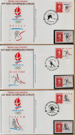 27778 / ALBERTVILLE 92 - Jeux Olympiques Lot De 3 Enveloppes Premier Jour MERIBEL-LES SAISIES-LES MENUIRES + 3 Timbres - 1990-1999