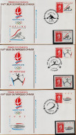 27777 / ALBERTVILLE 92 - Jeux Olympiques Lot 3 Enveloppes Premier Jour MACOT-LA-PLAGNE TIGNES PRALOGNAN + 3 Timbres - 1990-1999