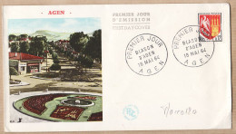 27611 / FDC AGEN (47) BLASON Premier 1er Jour D'émission 16 Mai 1964 First Day Cover - 1960-1969