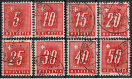 Schweiz Suisse 1938: Portomarken Timbres Taxe Zu 54z-61z Mi 54z-61z Yv TT 67-74 (grillé) Mit ⊙ (Zu CHF 30.00) - Postage Due