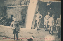 ASPECT DE LA FAMEUSE PIECE DE 380 INSTALLEE A LEUGENBOOM ET QUI TIRAIT SUR DUNQUERKE     2 SCANS - Guerra 1914-18