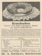 Kranzkuchen - Dr. Oetker's - Pubblicità D'epoca - 1925 Old Advertising - Publicités