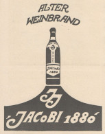 JACOBI 1880 Alter Weinbrand - Pubblicità D'epoca - 1925 Old Advertising - Pubblicitari