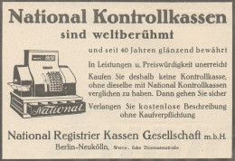 NATIONAL Kontrollkassen - Pubblicità D'epoca - 1925 Old Advertising - Advertising