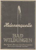 Helenenquelle - BAD WILDUNGEN - Pubblicità D'epoca - 1925 Old Advertising - Pubblicitari