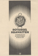 ROTSIEGEL Krawatten - Pubblicità D'epoca - 1925 Old Advertising - Advertising