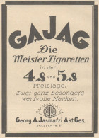 GAJAG - Jasmatzi Zigaretten - Pubblicità D'epoca - 1925 Old Advertising - Advertising