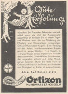 ORTIZON Mundwasser Kugeln - Pubblicità D'epoca - 1929 Old Advertising - Publicidad