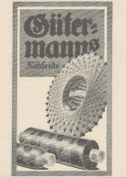 GUTERMANNS Nahseider - Pubblicità D'epoca - 1929 Old Advertising - Publicités