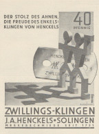 ZWILLINGS Klingen - Pubblicità D'epoca - 1929 Old Advertising - Publicités