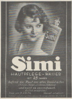 SIMI Hautpflege-Wasser - Pubblicità D'epoca - 1929 Old Advertising - Advertising