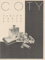 COTY - Parfum - Puder - Seife - Pubblicità D'epoca - 1929 Old Advertising - Advertising