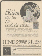 HINDS Mandel Honig Krem - Pubblicità D'epoca - 1929 Old Advertising - Advertising