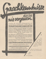 Methode Toussaint-Langenscheidt - Pubblicità D'epoca - 1927 Old Advert - Advertising