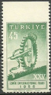 Turkey; 1956 25th Izmir International Fair 5 K. ERROR "Imperf. Edge" - Unused Stamps