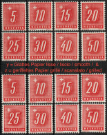 Schweiz Suisse 1938: Portomarken Timbres Taxe Zu 54y-61z Mi 54x-61z Yv TT 67-74 (lisse + Grillé) ** MNH (Zu CHF 67.50) - Portomarken