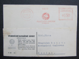 BRIEF  Náchod Východočeské Bavlnářské Závody - Kunžak 1948 Frankotyp Frankotype Postfreistempel  /// P6352 - Storia Postale