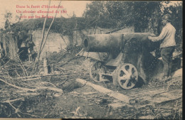 DANS LA FORET D'HOUTHULST UN OBUSIER ALLEMAND DE 150 PRIS PAR LES BELGES    2 SCANS - Guerra 1914-18