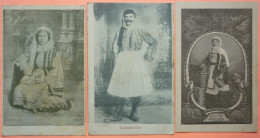 CARTE LOT De 3 CARTES ANCIENNES COSTUMES GRECS HOMME ET FEMMES - 2 SCANS-19 - Greece